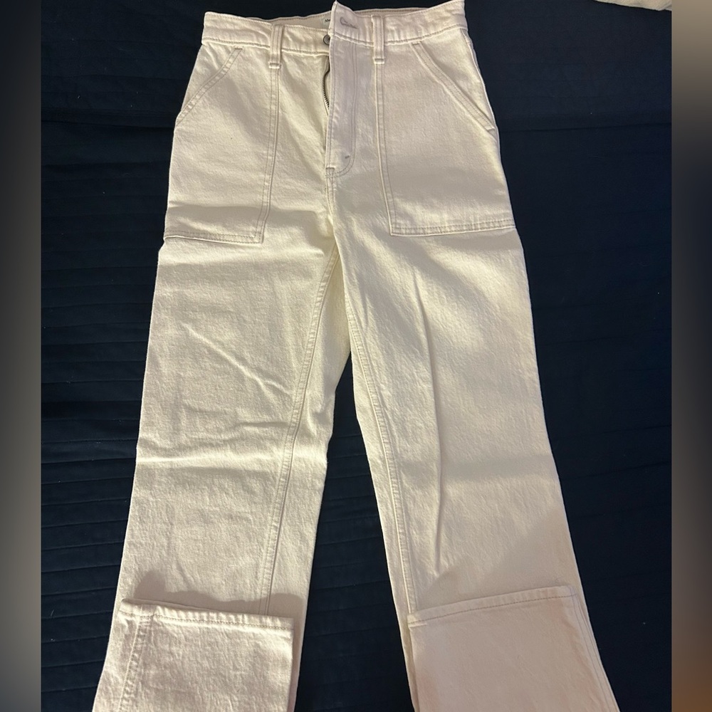 Cream Wide-Leg Pants